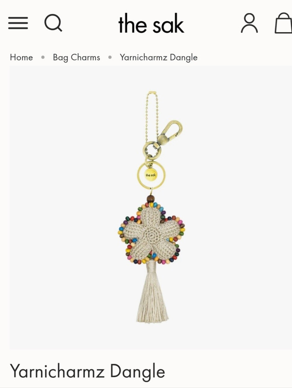 The Sak Crochet Flower Bag Charm NWT